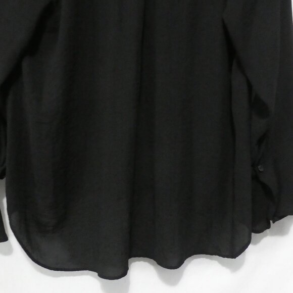 MICHEL STUDIO COLLECTION | size 18 | Elegant Black Sheer Ruffled Blouse - Picture 13 of 14